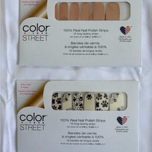 Color Street Black and White Paw Print Nail Strips Plus Bonus Pack!